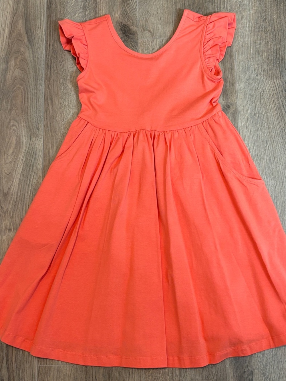 Hanna Andersson Coral Flutter-Sleeve Knit Dress